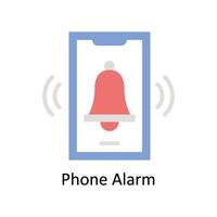 teléfono alarma vector plano icono estilo ilustración. eps 10 archivo