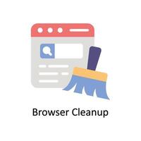 Browser Cleanup  Vector Flat icon Style illustration. EPS 10 File