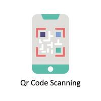 Qr Code Scanning Vector Flat icon Style illustration. EPS 10 File