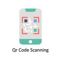 Qr Code Scanning Vector Flat icon Style illustration. EPS 10 File