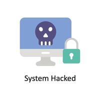 System Hacked  Vector Flat icon Style illustration. EPS 10 File