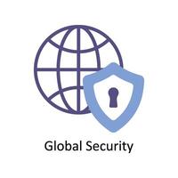 Global Security  Vector Flat icon Style illustration. EPS 10 File