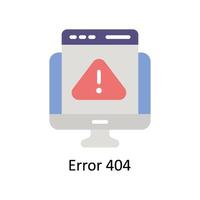 Error 404 Vector Flat icon Style illustration. EPS 10 File