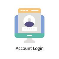 Account Login Vector Flat icon Style illustration. EPS 10 File