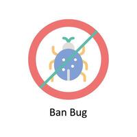 Ban Bug Vector Flat icon Style illustration. EPS 10 File