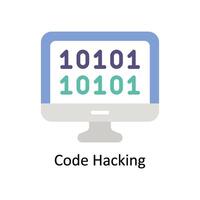 Code Hacking Vector Flat icon Style illustration. EPS 10 File