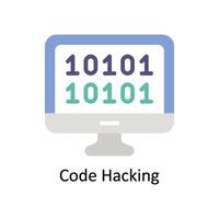 Code Hacking Vector Flat icon Style illustration. EPS 10 File