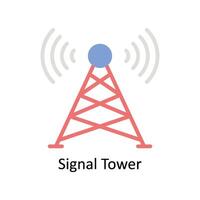 Signal Tower Vector Flat icon Style illustration. EPS 10 File