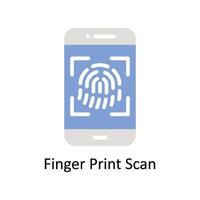 Finger print Scan Vector Flat icon Style illustration. EPS 10 File