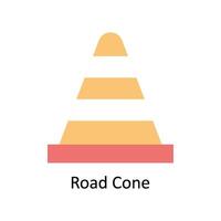 Road Cone  Vector Flat icon Style illustration. EPS 10 File