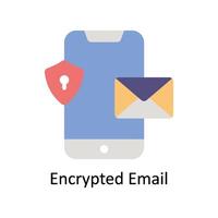 Encrypted Email  Vector Flat icon Style illustration. EPS 10 File