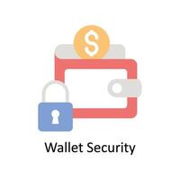 Wallet Security Vector Flat icon Style illustration. EPS 10 File