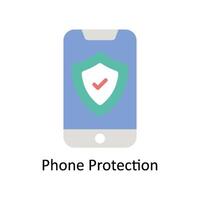 Phone Protection Vector Flat icon Style illustration. EPS 10 File