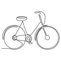 continuo soltero línea dibujo de bicicleta y bicicleta día concepto uno línea vector Arte ilustración