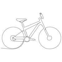 continuo soltero línea dibujo de bicicleta y bicicleta día concepto uno línea vector Arte ilustración