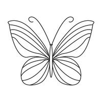 Continuous one line drawing of flying abstract butterfly and Butterfly outline vector illustration.