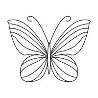 Continuous one line drawing of flying abstract butterfly and Butterfly outline vector illustration.