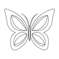 Continuous one line drawing of flying abstract butterfly and Butterfly outline vector illustration.