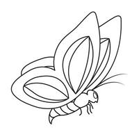 Continuous one line drawing of flying abstract butterfly and Butterfly outline vector illustration.