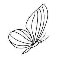 Continuous one line drawing of flying abstract butterfly and Butterfly outline vector illustration.