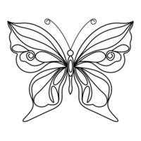 Continuous one line drawing of flying abstract butterfly and Butterfly outline vector illustration.