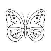 Continuous one line drawing of flying abstract butterfly and Butterfly outline vector illustration.