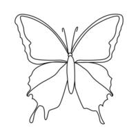 Continuous one line drawing of flying abstract butterfly and Butterfly outline vector illustration.