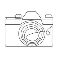 Continuous single line digital camera vector outline art illustration and editable drawing for logo Design and stroke hand drawn