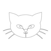 Continuous one line drawing of happy pet cats single line art vector illustration.