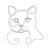 Continuous one line drawing of happy pet cats single line art vector illustration.