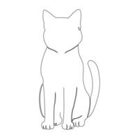 Continuous one line drawing of happy pet cats single line art vector illustration.