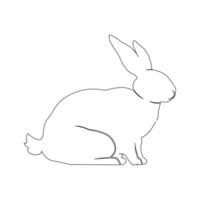 continuous one line drawing of Rabbit bunny, domestic animal and happy easter day concept hand drawn vector art illustration.