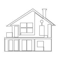 Continuous one line drawing of modern house single line Vector art  illustration