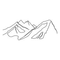 continuous one line drawing of abstract mountain range landscape top view vector outline art illustration