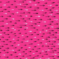 Doodle scribble hand drawn arrows pattern. Retro 90s style concept seamless pattern on neon pink background. Abstract textile, banner, wrapping paper. Modern trendy background or illustration. vector