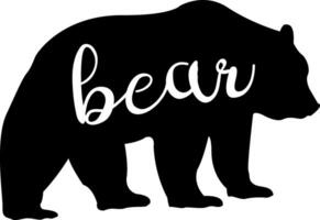 Bear in wild breed. Forest and mountains. Tattoo, travel, adventure, wild nature symbol. Design of greeting cards, posters, patches, prints on clothes, emblems. Natural open spaces. vector