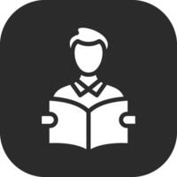 Student Reading Book Vector Icon