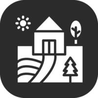 pueblo paisaje vector icono