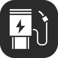 Electric Car Station Vector Icon