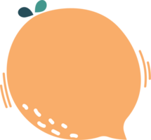fruit groente oranje toespraak bubbel ballon, icoon sticker memo trefwoord ontwerper tekst doos banier, vlak PNG transparant element ontwerp