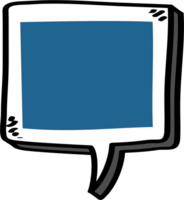 3d blue color speech bubble balloon icon sticker memo keyword planner text box banner, flat png transparent element design