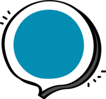 3d blå Färg Tal bubbla ballong ikon klistermärke PM nyckelord planerare text låda baner, platt png transparent element design
