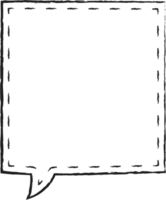 streckad linje svart och vit Färg Tal bubbla ballong, ikon klistermärke PM nyckelord planerare text låda baner, platt png transparent element design