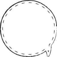 Dashed line Black and white color speech bubble balloon, icon sticker memo keyword planner text box banner, flat png transparent element design