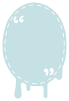 Colorful pastel blue color speech bubble balloon with quotation marks, icon sticker memo keyword planner text box banner, flat png transparent element design