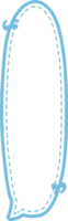 gestrichelt Linie bunt Pastell- Blau Farbe Rede Blase Ballon mit Zitat Zeichen, Symbol Aufkleber Memo Stichwort Planer Text Box Banner, eben png transparent Element Design