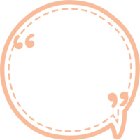 stippel lijn kleurrijk pastel oranje kleur toespraak bubbel ballon met citaat merken, icoon sticker memo trefwoord ontwerper tekst doos banier, vlak PNG transparant element ontwerp
