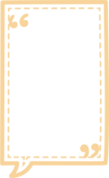 tratteggiata linea colorato pastello giallo colore discorso bolla Palloncino con Quotazione segni, icona etichetta promemoria parola chiave progettista testo scatola striscione, piatto png trasparente elemento design