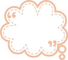 pointillé ligne coloré pastel Orange Couleur discours bulle ballon avec citation Des marques, icône autocollant note mot-clé planificateur texte boîte bannière, plat png transparent élément conception