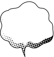 svart och vit pop- konst polka prickar halvton Tal bubbla ballong ikon klistermärke PM nyckelord planerare text låda baner, platt png transparent element design